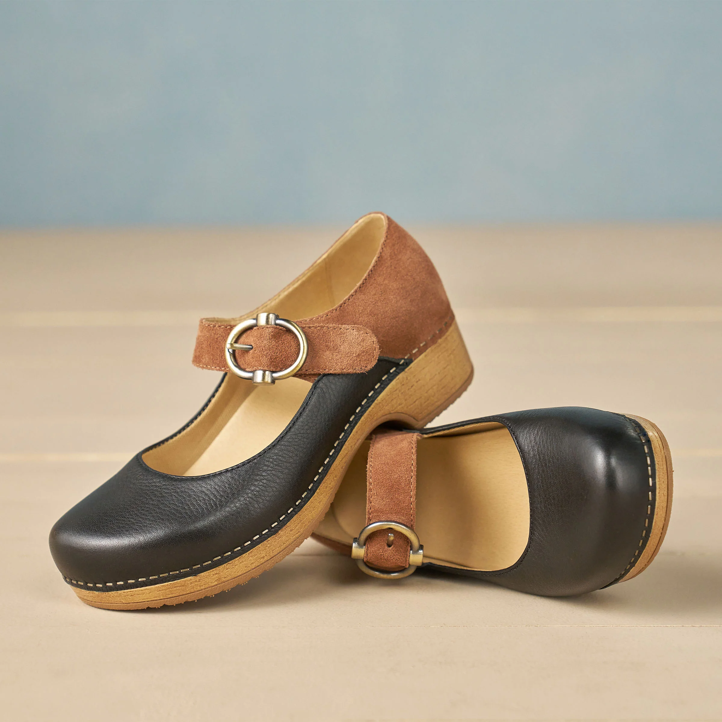 Bonny Mary Jane Black/Luggage - Image 5
